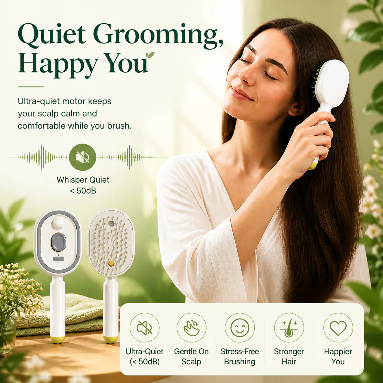 ICONIC™ 4-in-1 Electric Hair Straightener Massage Keratin Brush