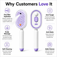 Thumbnail for ICONIC™ 4-in-1 Electric Hair Straightener Massage Keratin Brush
