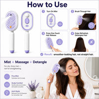 Thumbnail for ICONIC™ 4-in-1 Electric Hair Straightener Massage Keratin Brush