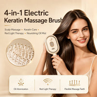 Thumbnail for ICONIC™ 4-in-1 Electric Hair Straightener Massage Keratin Brush