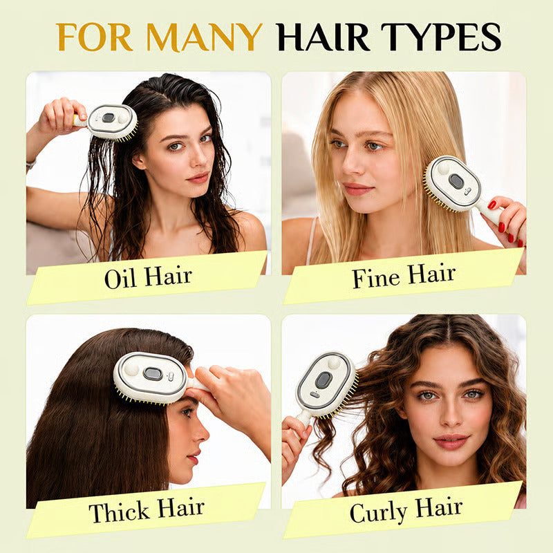 ICONIC™ 4-in-1 Electric Hair Straightener Massage Keratin Brush