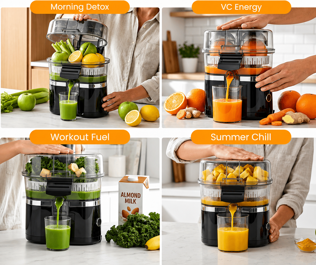Amzpass™ Automatic Dual Head 1100W Electric Juicer